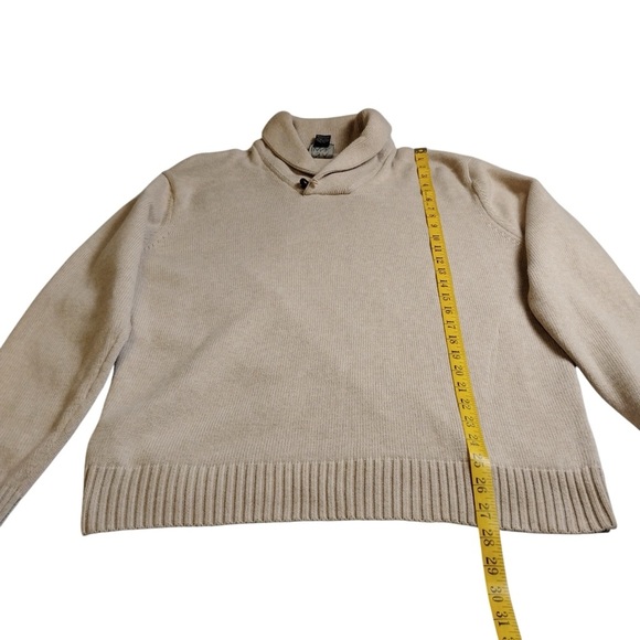 Jos. A. Bank Dark Cream Shawl Collar Sweater, Size XL - Picture 4 of 6
